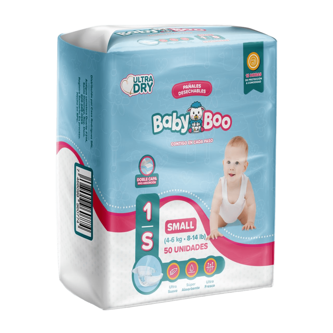 Pañal Baby Boo #1 Small 6/50 Pcs.
